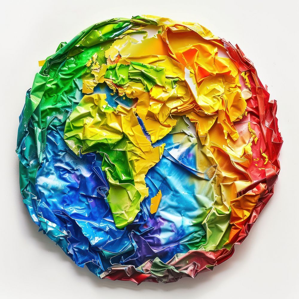 Earth made from polyethylene white background creativity aluminium.