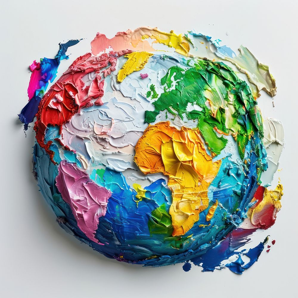 Earth made from polyethylene painting creativity astronomy.