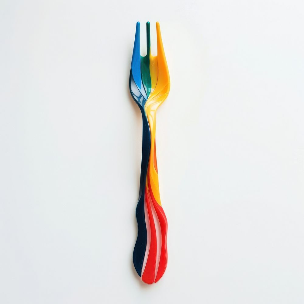 Fork made from polyethylene toothbrush spoon tool.