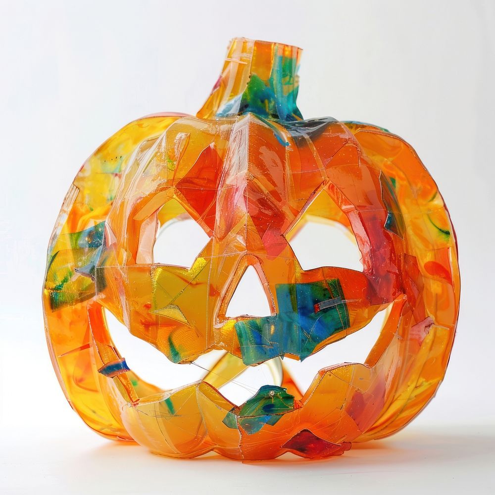 Halloween pumpkin made from polyethylene anthropomorphic jack-o'-lantern celebration.