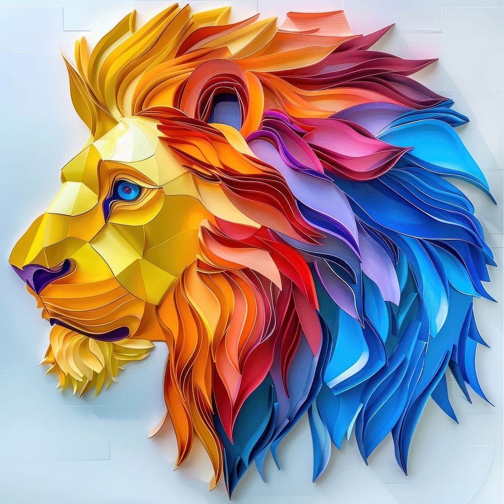 Lion made from polyethylene art representation creativity.