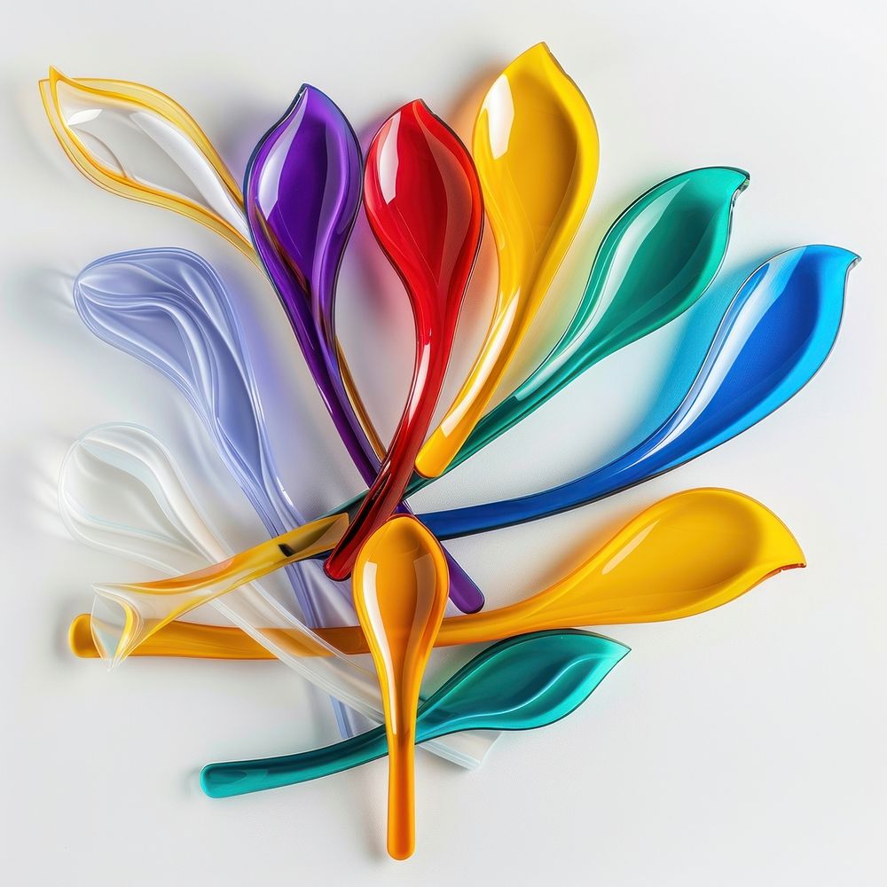Spoon made from polyethylene white background lightweight creativity.