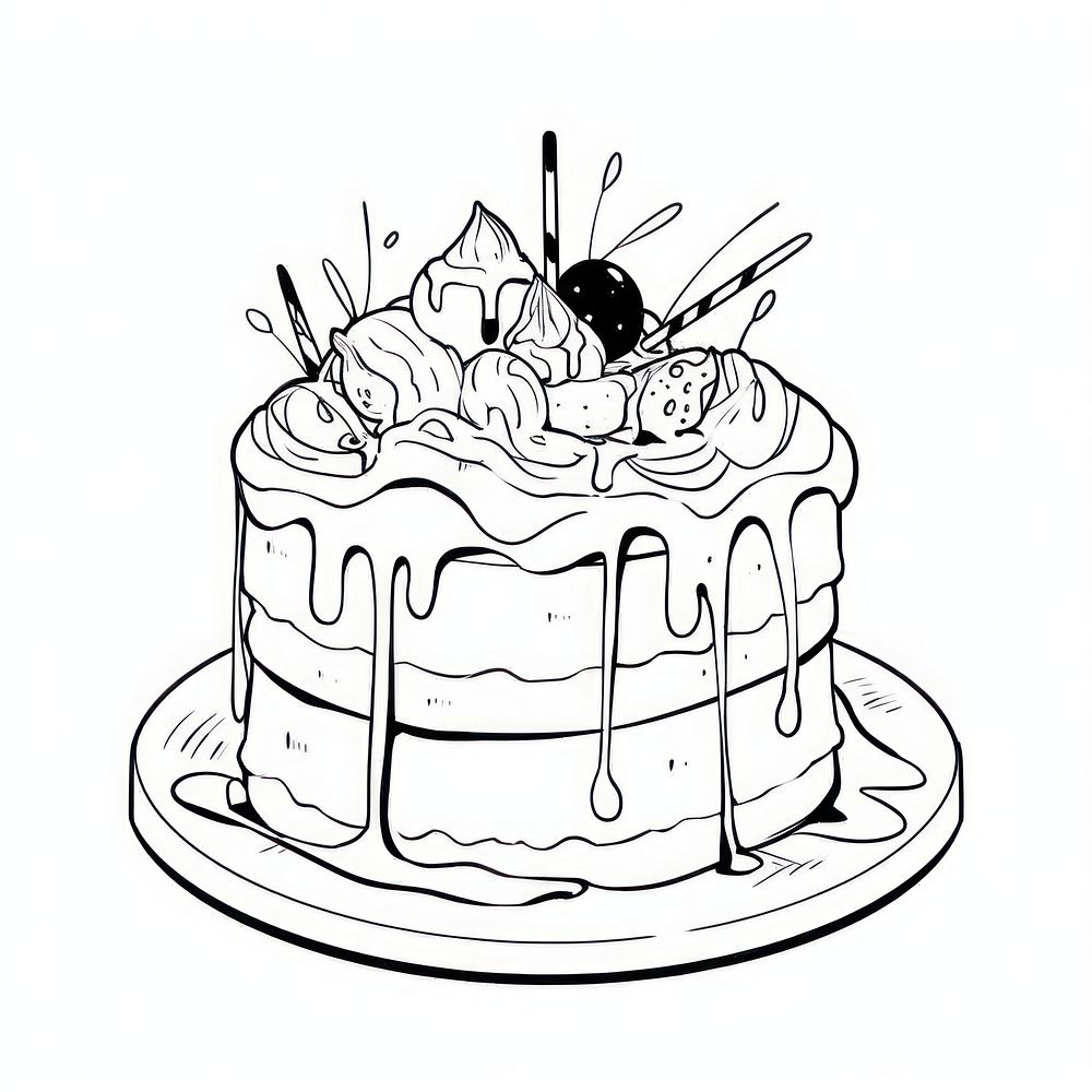 Illustration of a minimal cute pancake sketch dessert cartoon.
