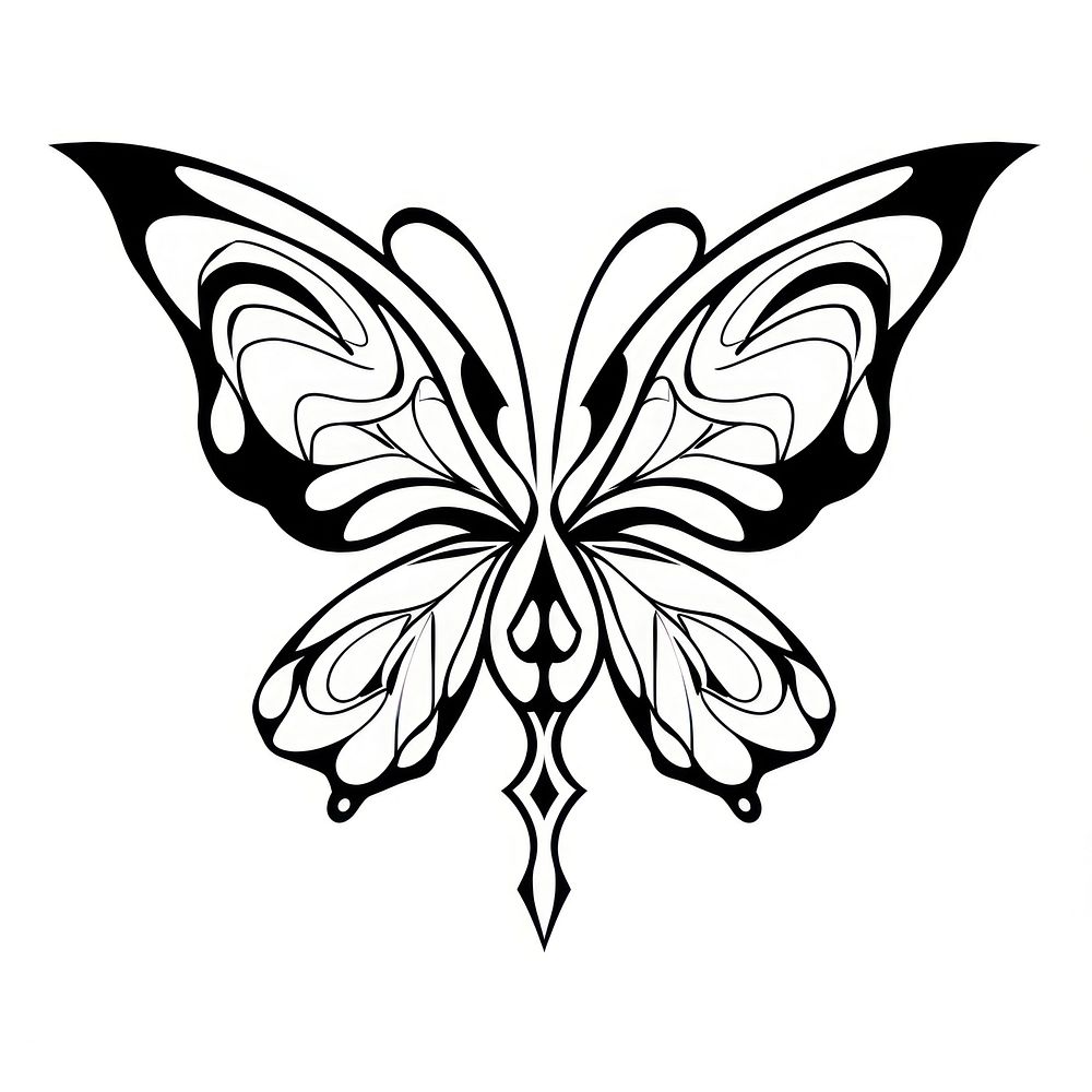 Illustration of a stunning butterfly pattern cartoon sketch.