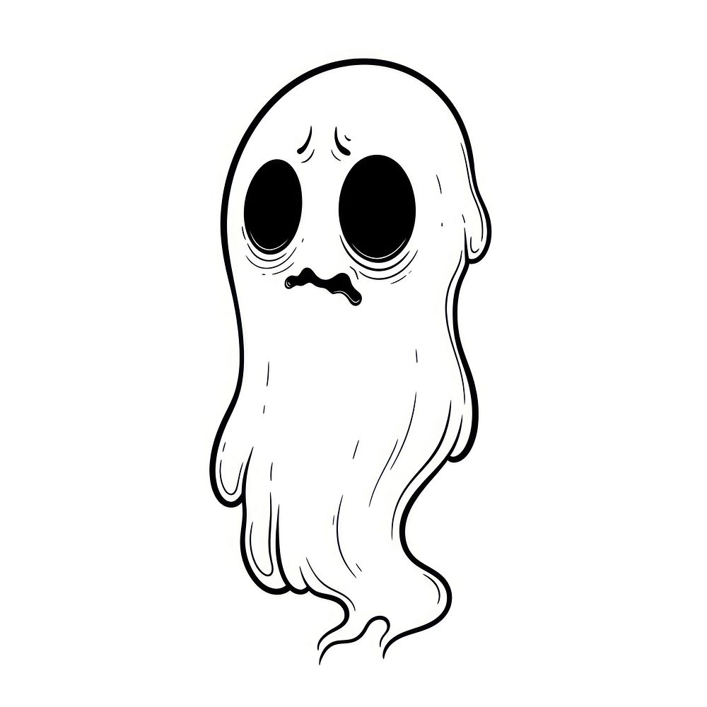 Illustration minimal simple ghost sketch | Premium Photo Illustration ...