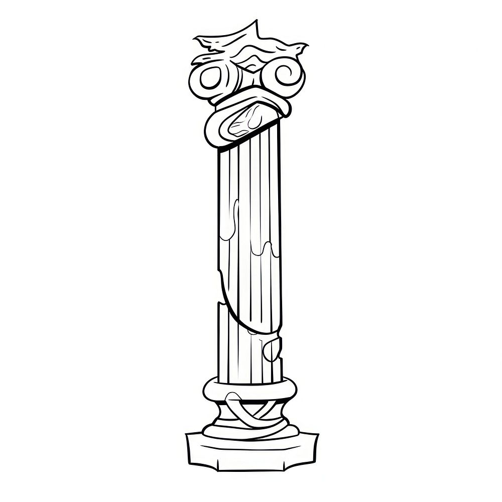 Illustration of a minimal simple power pillar architecture cartoon sketch.