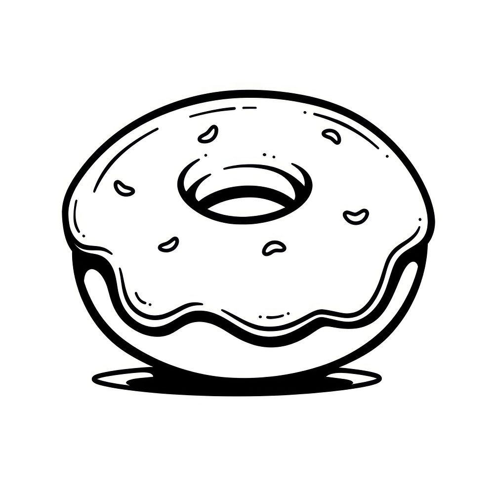 Illustration of a minimal simple donut cartoon sketch food.