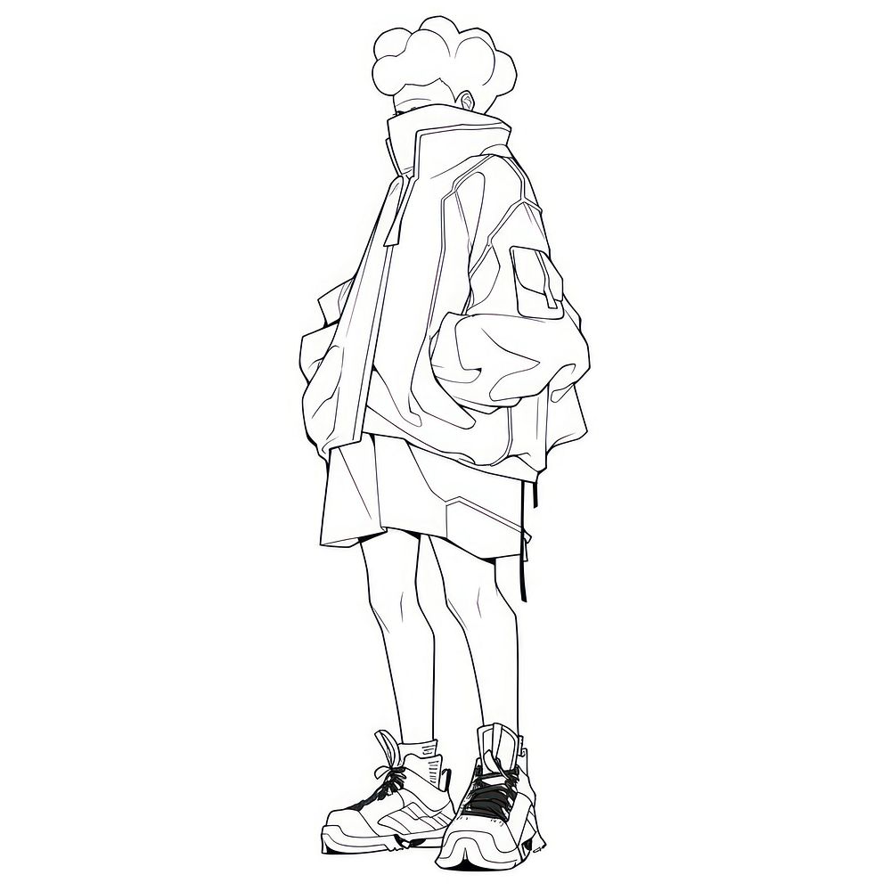 Illustration of a minimal simple atlette sketch footwear drawing.