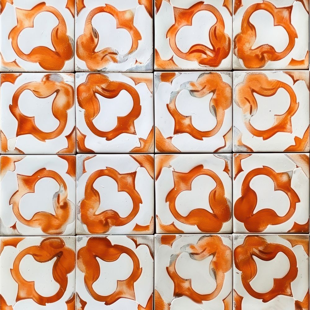 Tiles of orange pattern backgrounds architecture repetition.
