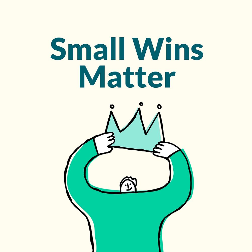 Small wins matter Facebook post