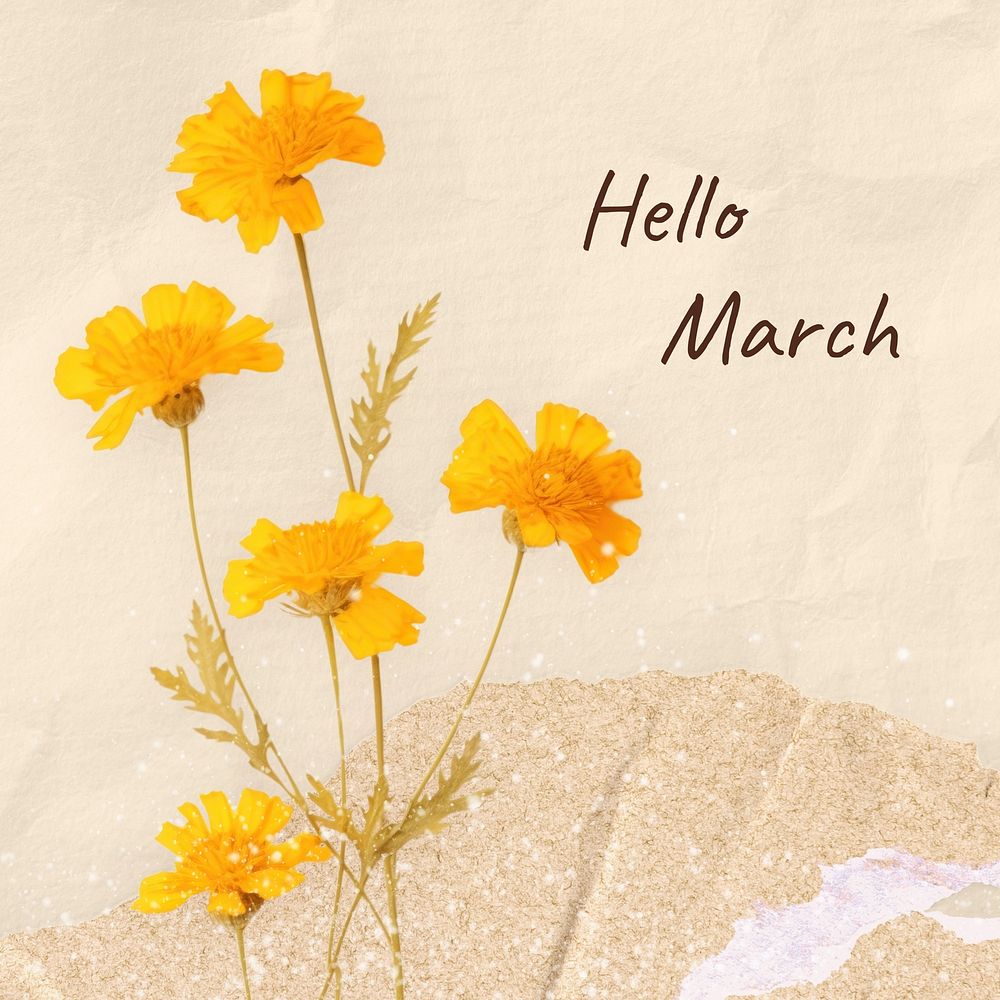 Hello March Facebook post 
