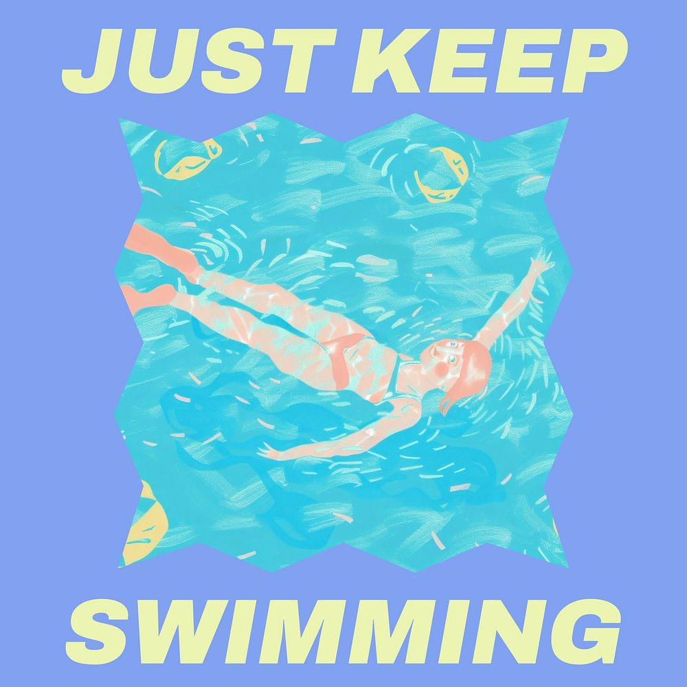 Keep swimming Instagram post template