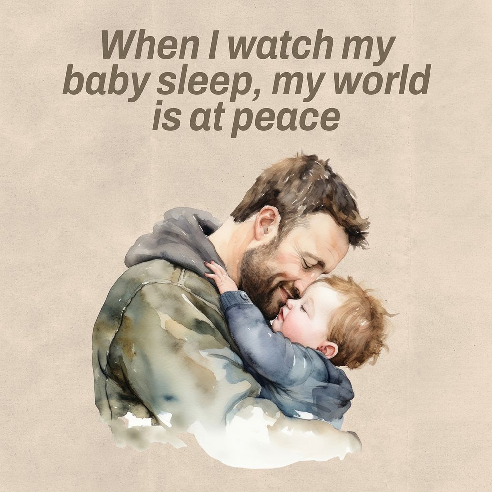Sleeping baby  quote Facebook post template