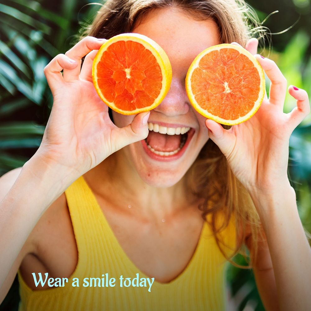 Wear a smile today quote Facebook post template