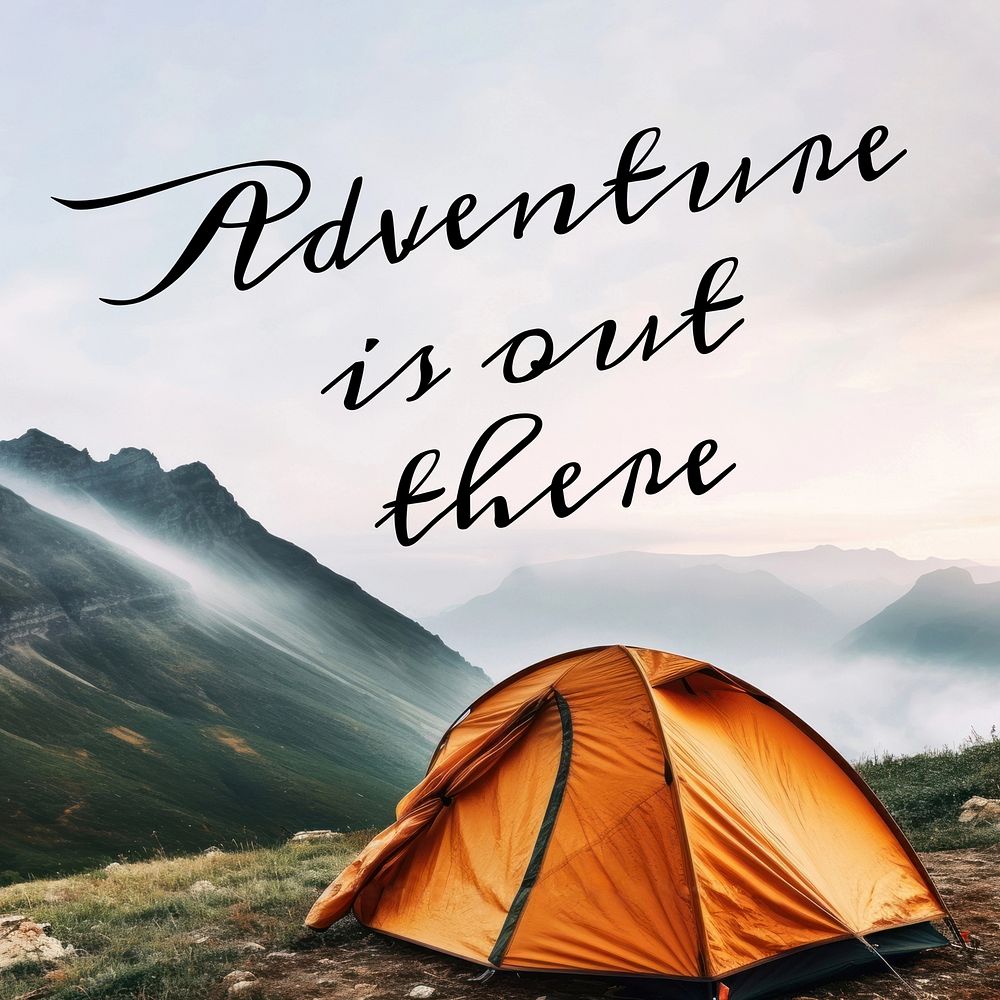 Adventure is out there quote Facebook post template