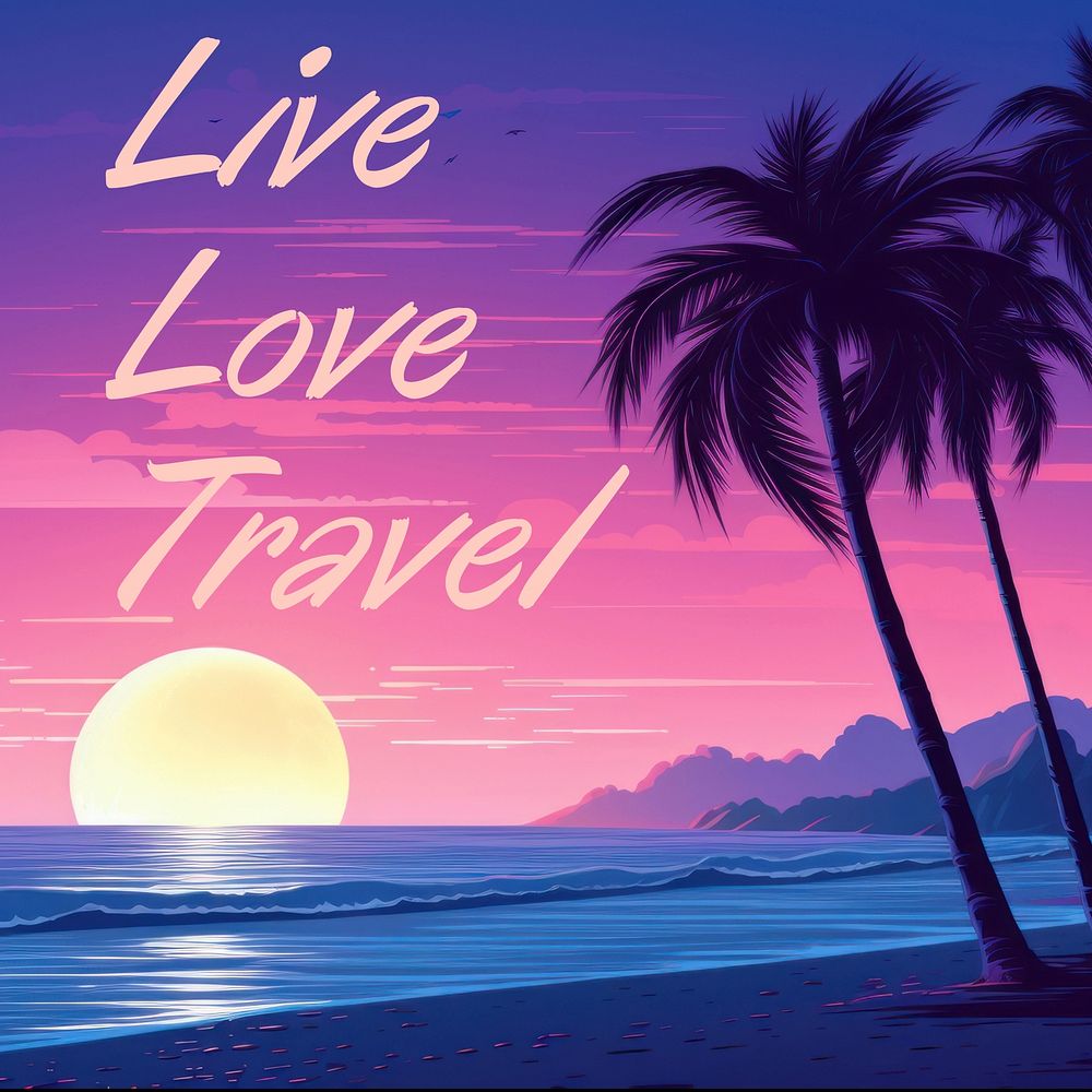 Live love travel quote Facebook post template