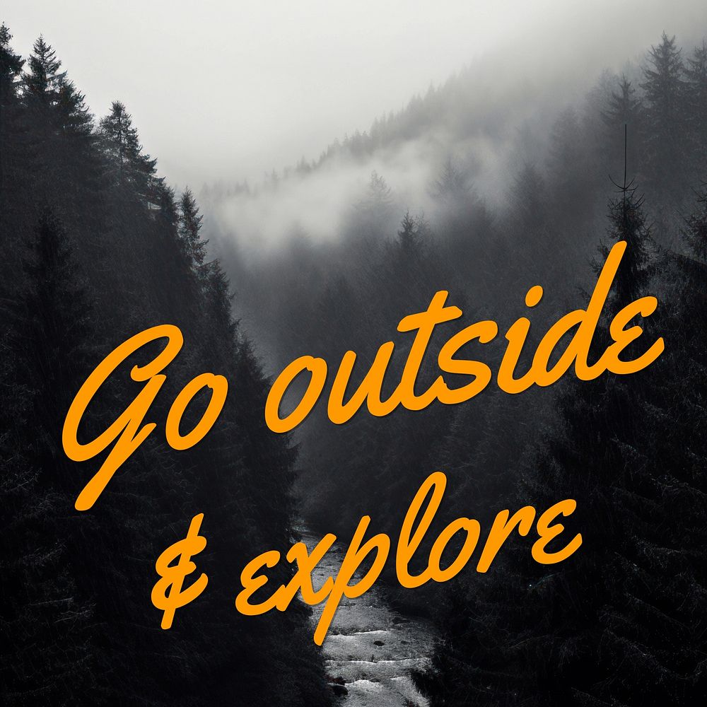 Go outside & explore quote Facebook post template