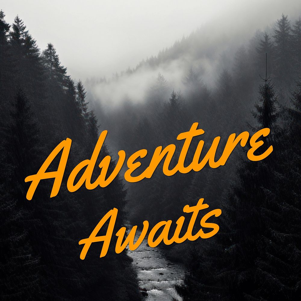 Adventure awaits quote Facebook post template