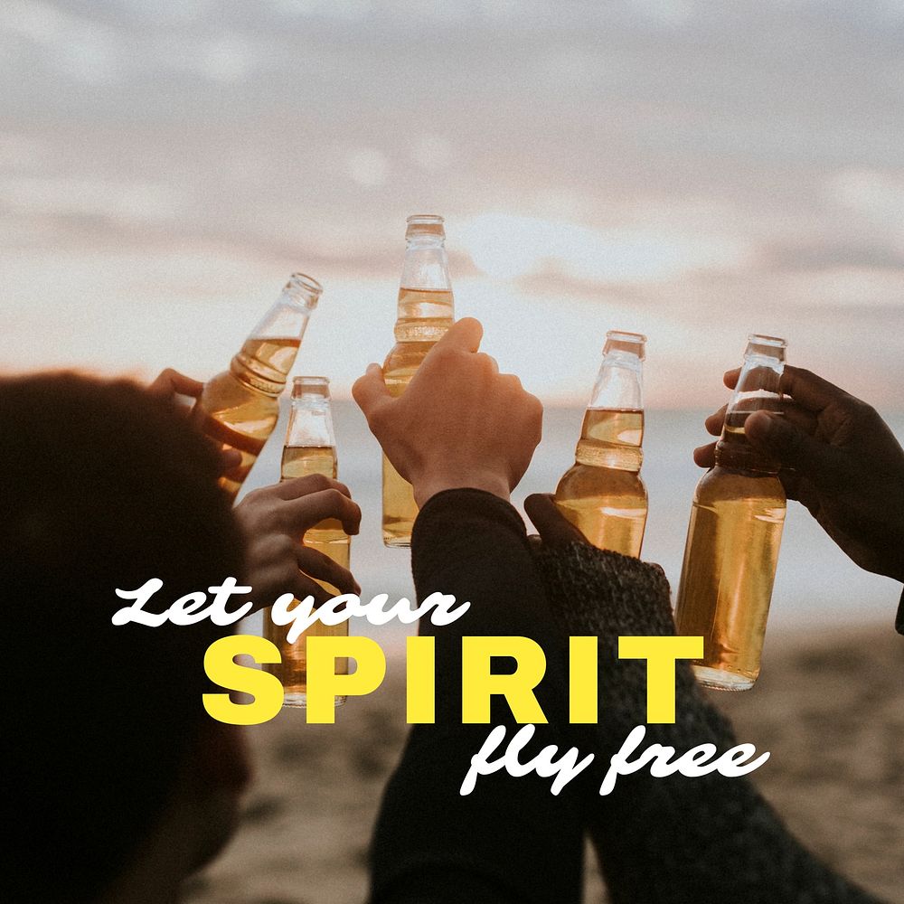 Let your spirit fly free quote Facebook post template