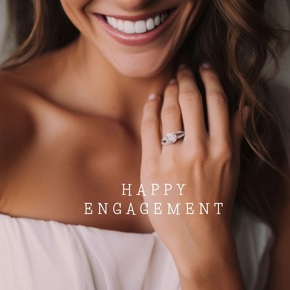 Happy engagement quote Facebook post template