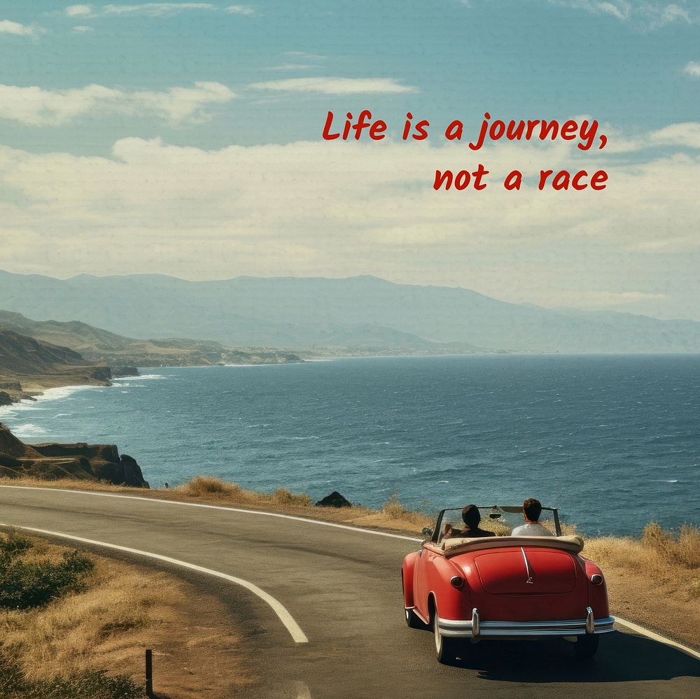 Life is a journey not a race quote Facebook post template