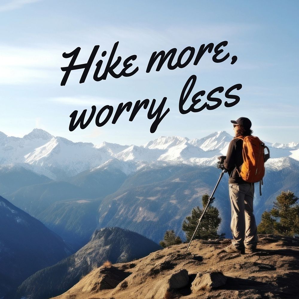Hiking  quote Facebook post template