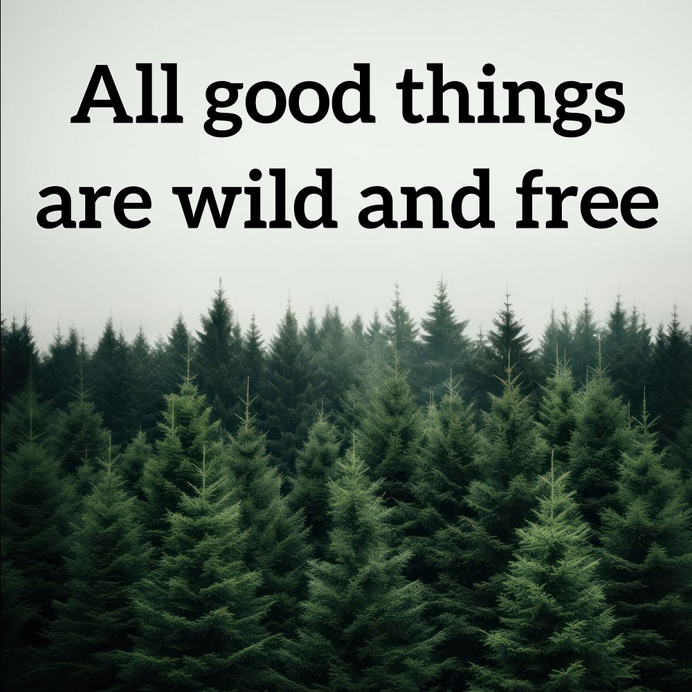 Good thing wild and free quote Facebook post template