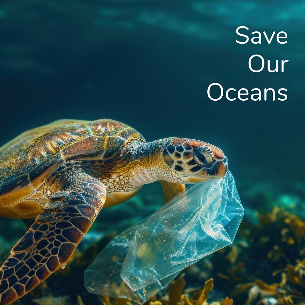 Save our oceans quote Facebook post template