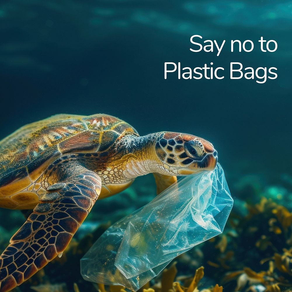 No plastic bag quote Facebook post template