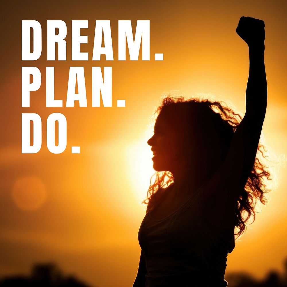 Dream, Plan, Do quote Facebook post template