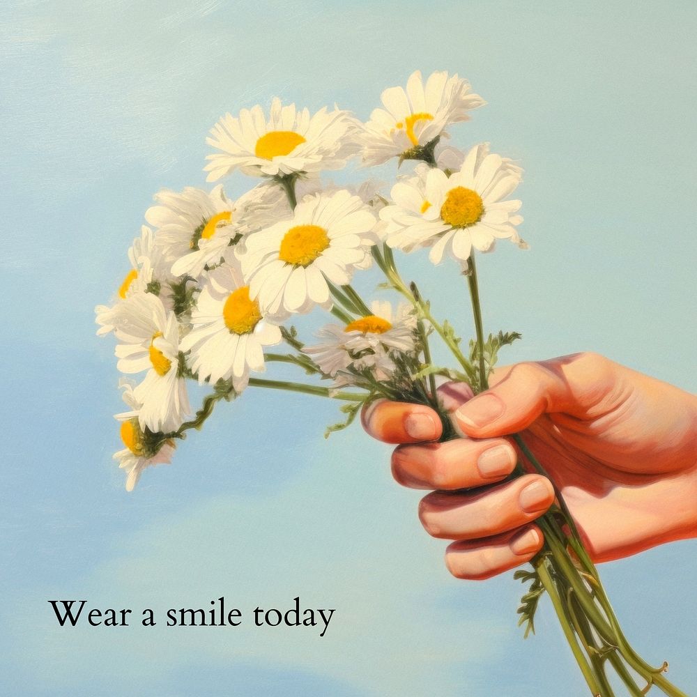 Wear a smile today quote Facebook post template