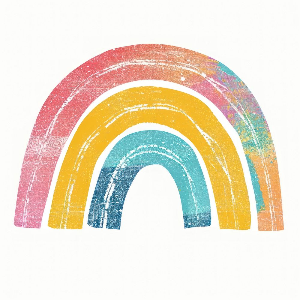 Rainbow icon Risograph style architecture clothing outdoors.