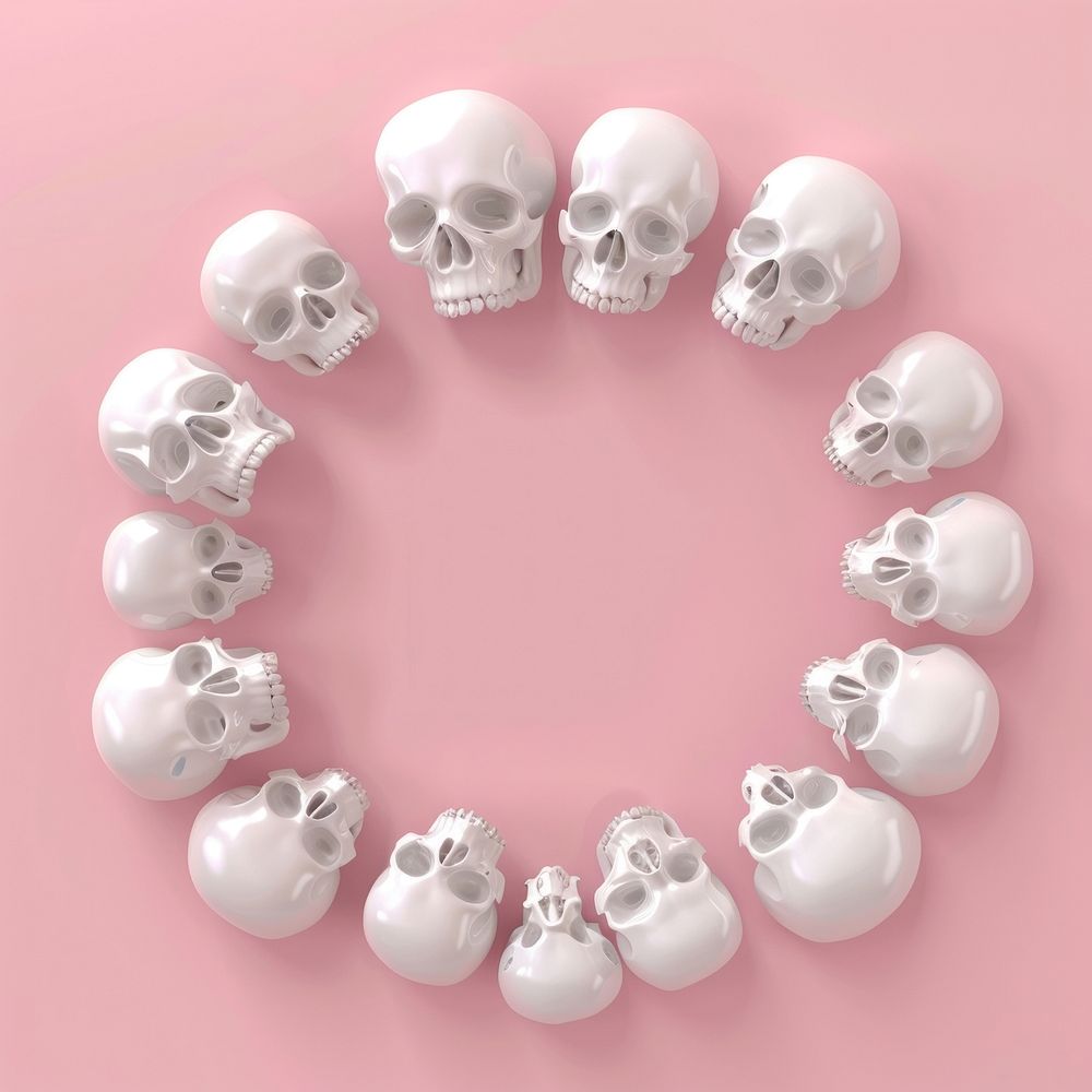3d skulls circle frame jewelry celebration accessories.