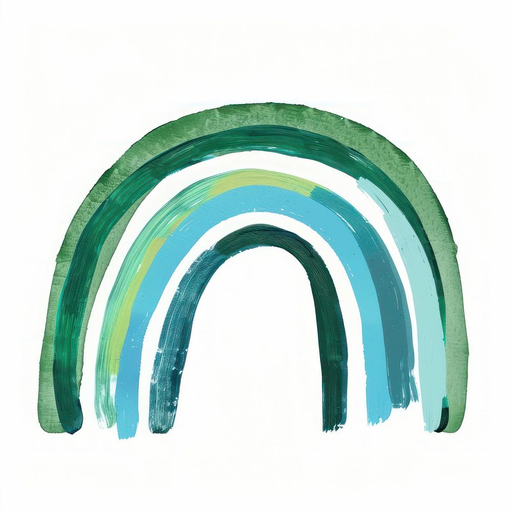 Blue and green rainbow architecture horseshoe appliance.