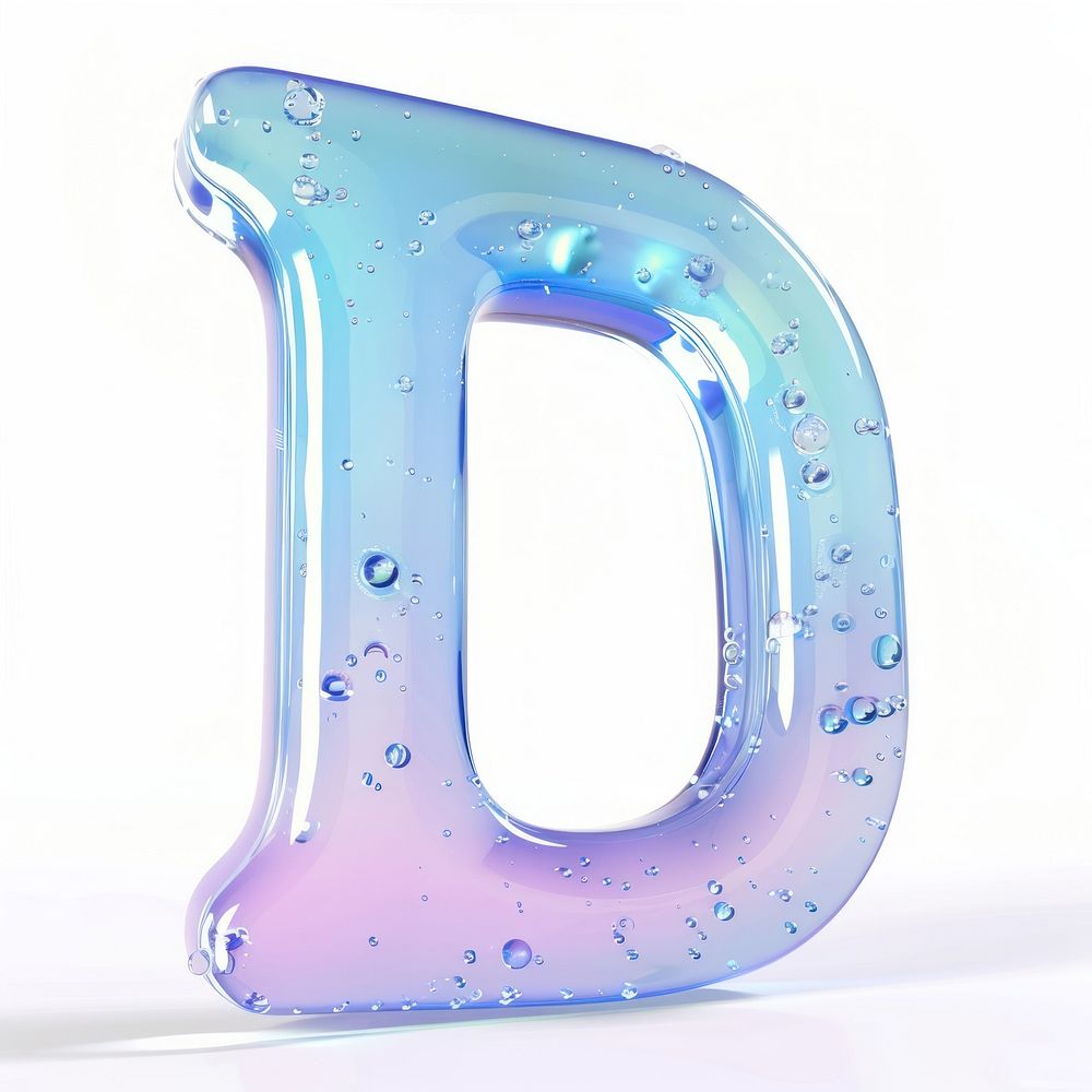 Letter D bubble number symbol.