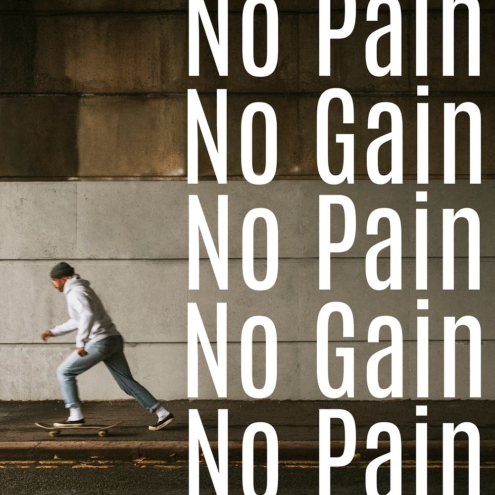 No pain no gain Instagram post 