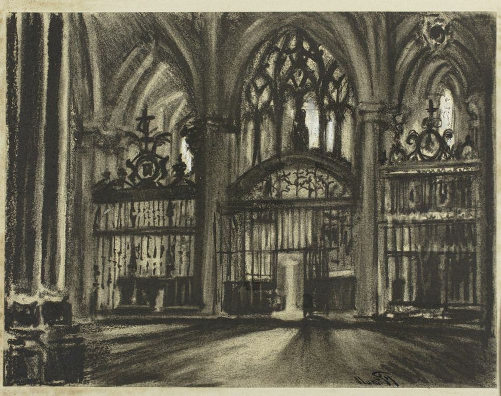 Side Chapels, the Cathedral, Toledo by Joseph Pennell