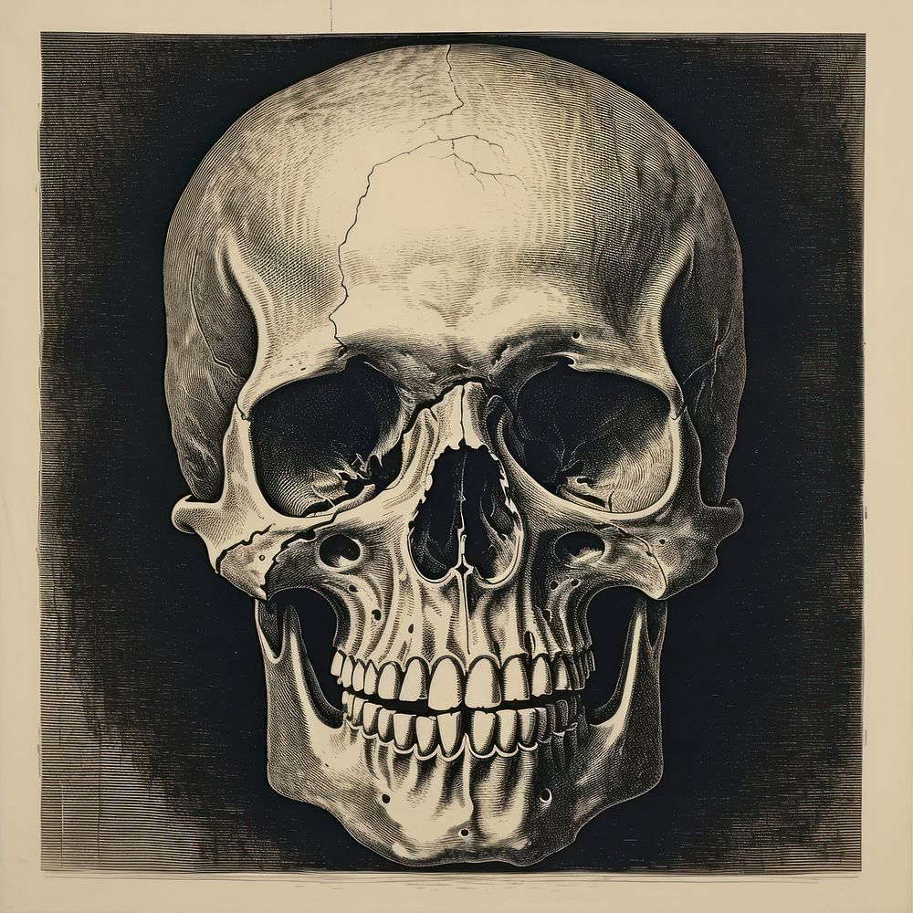 Skull drawing art anthropology.
