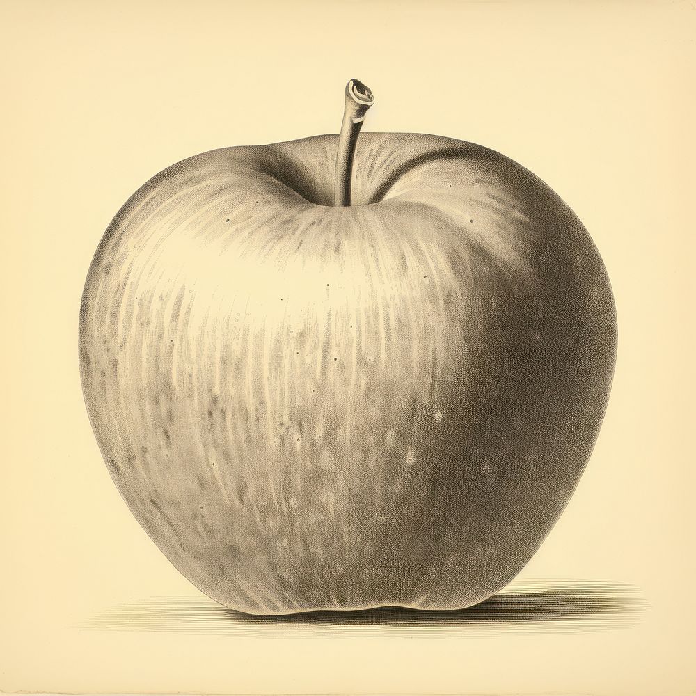Apple drawing fruit plant.