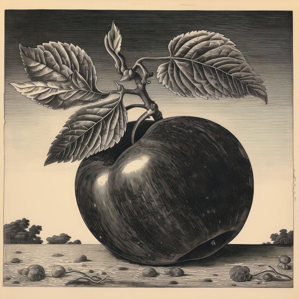 Apple painting drawing plant.