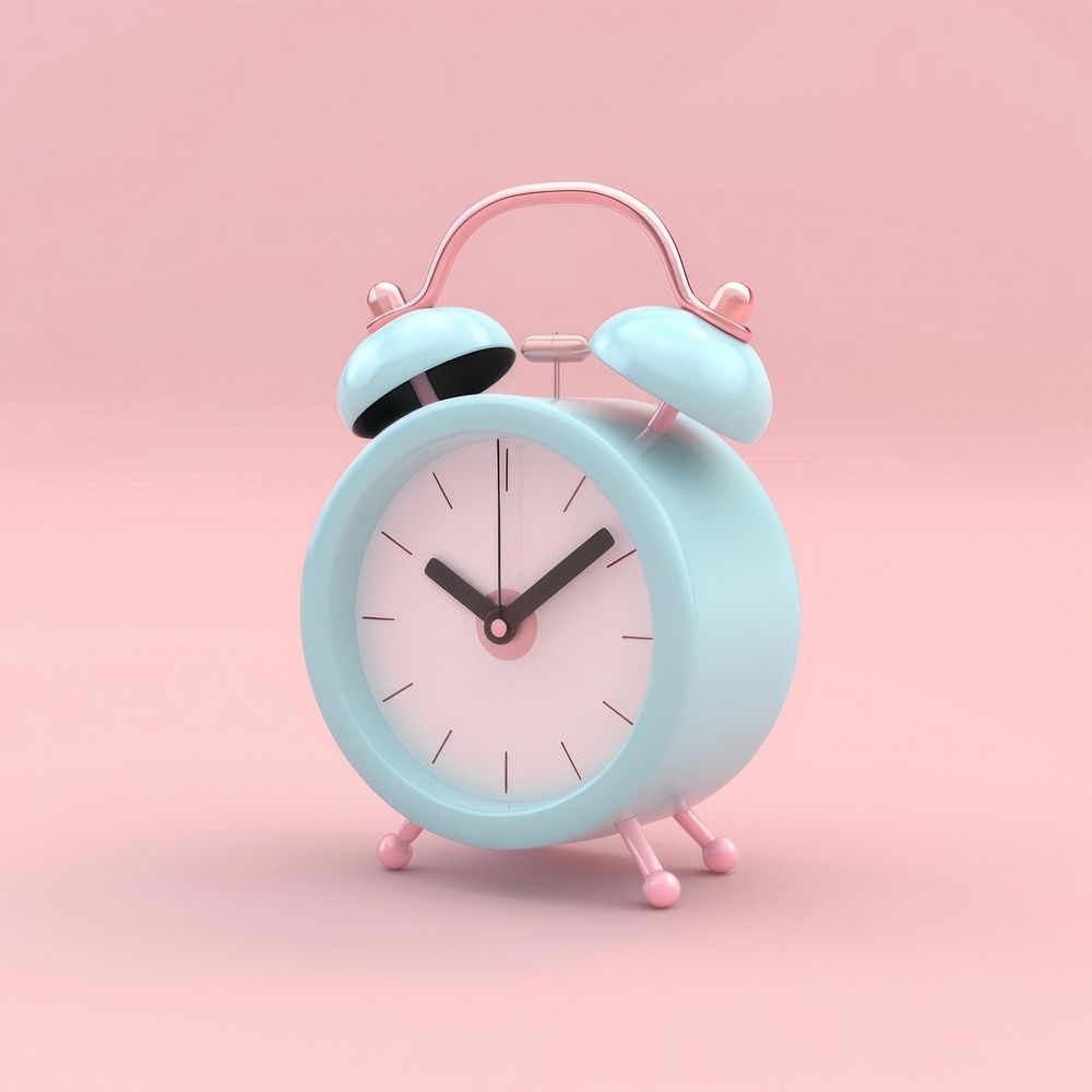 3d cartoon rendering alarm clock icon.