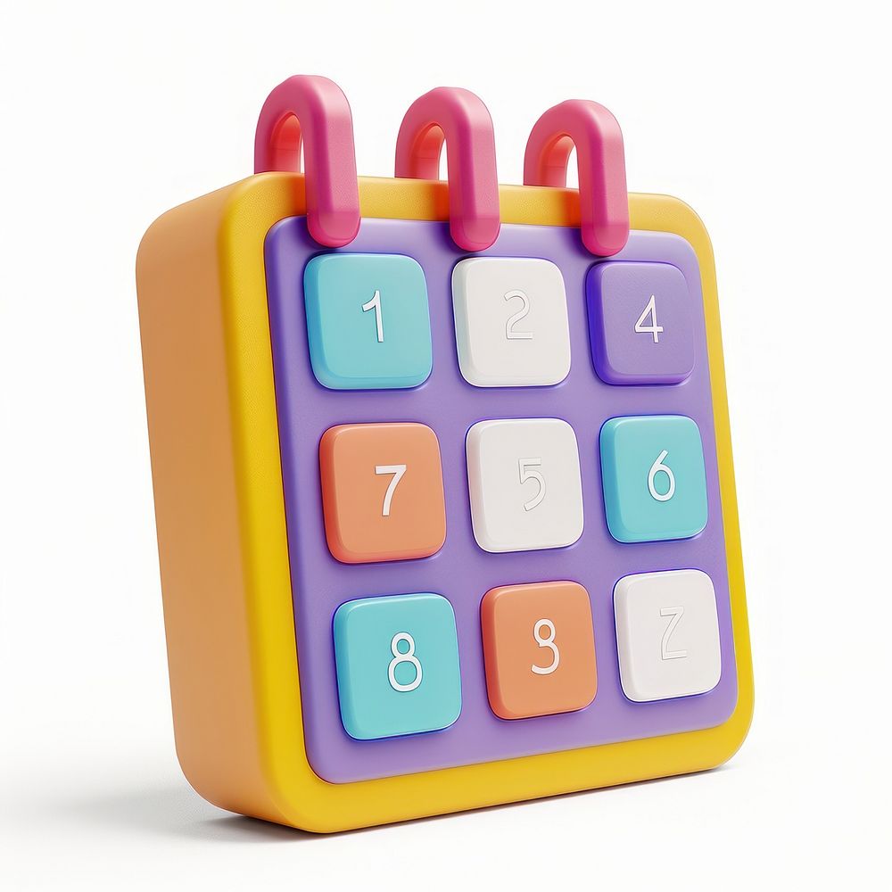 Colorful numeric toy keypad