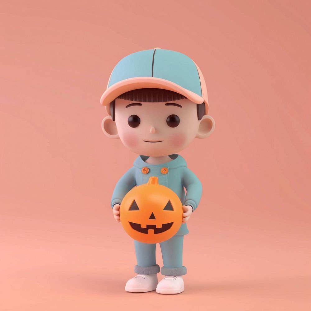 Kid holding halloween pumpkin person human baby.
