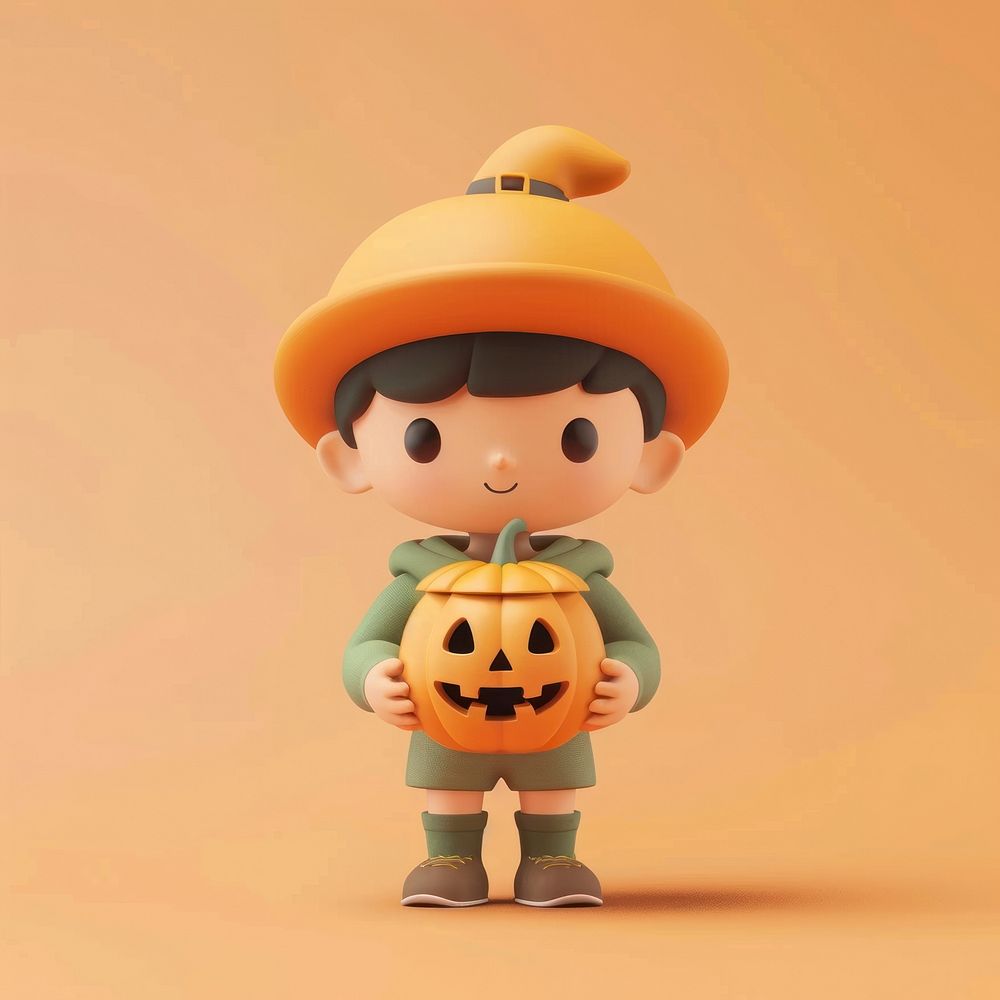 Kid holding halloween pumpkin person human baby.