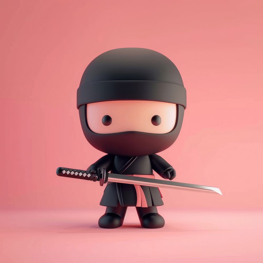 3d cartoon rendering ninja weaponry sword toy.