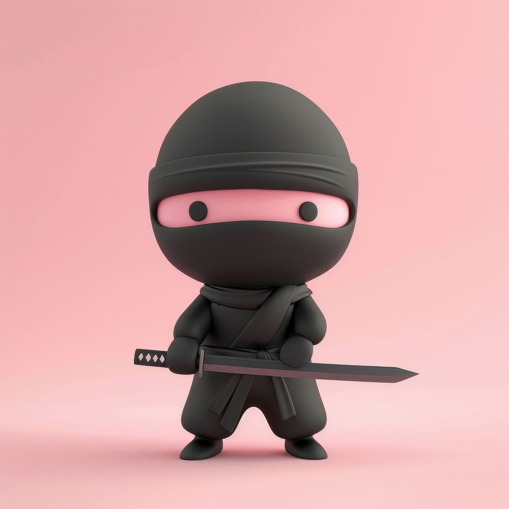 3d cartoon rendering ninja person human.