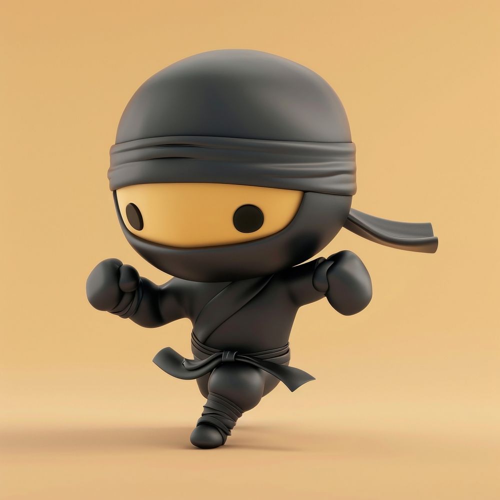 3d cartoon rendering ninja toy.