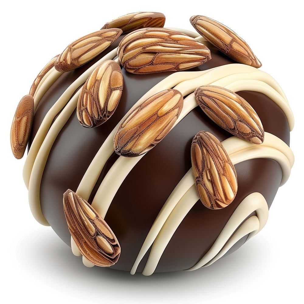 Chocolate almond cake ball confectionery accessories vegetable.