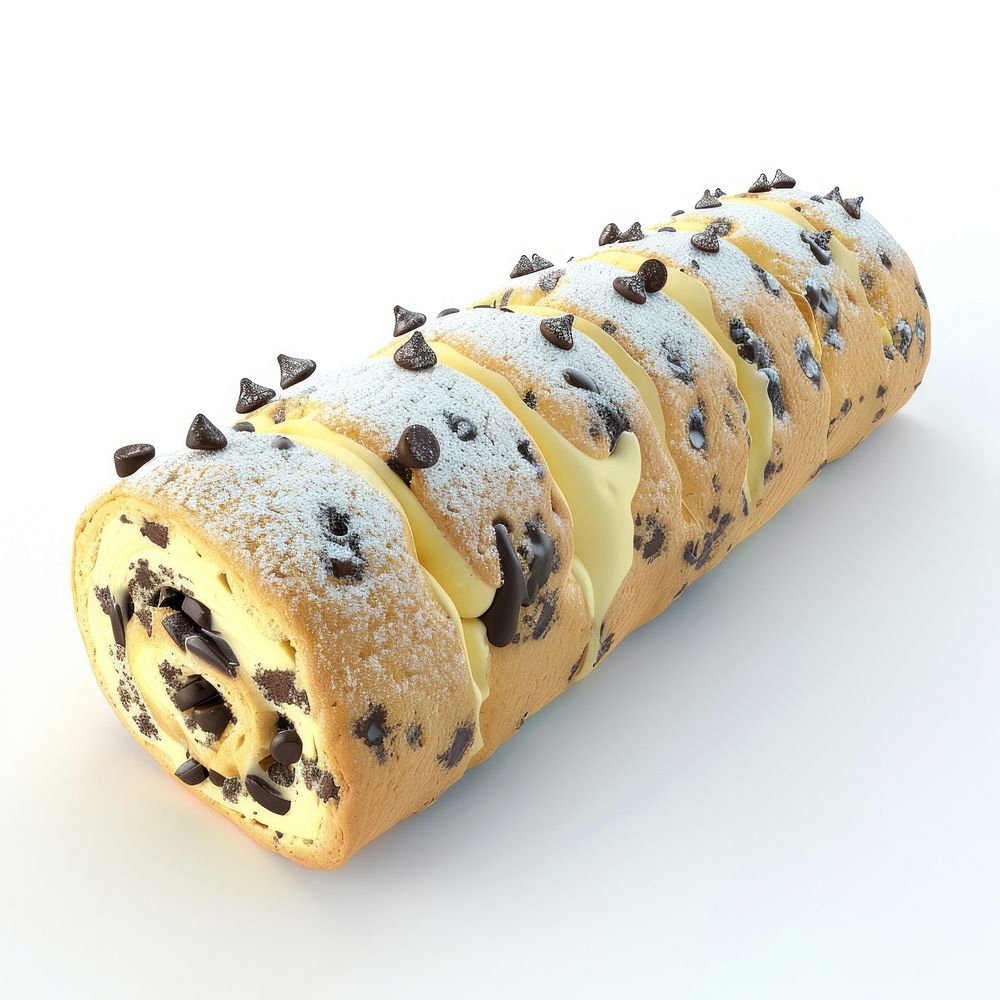 Cookie and cream cake roll confectionery dessert produce.
