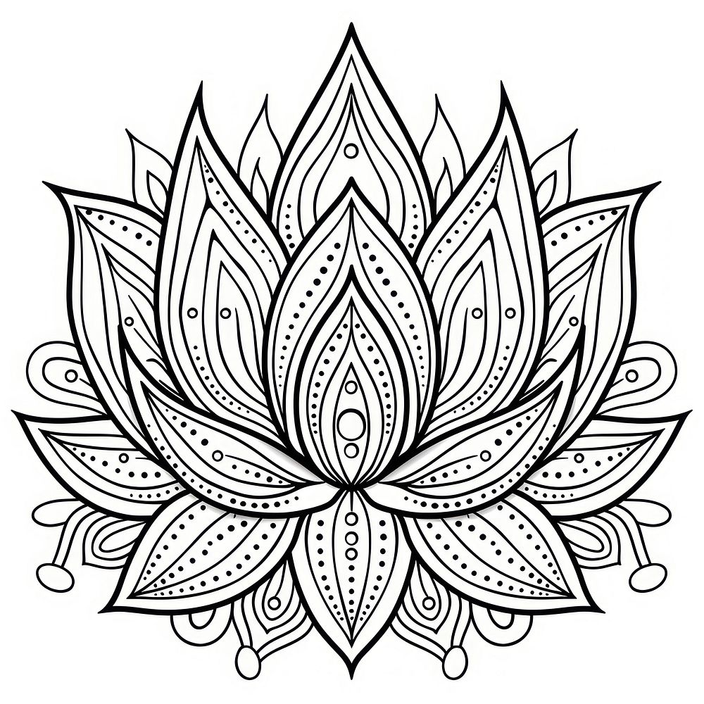 Lotus flowers illustrated graphics pattern.